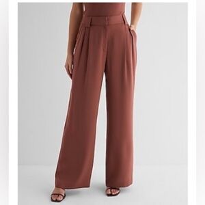 LIKE NEW Express Sz 16 Stylist High Waisted Pleated Wide Leg Pant